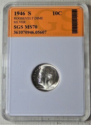 1946 S ROOSEVELT DIME (SILVER)  SGS05607