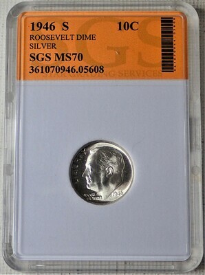 1946 S ROOSEVELT DIME (SILVER)  SGS05608