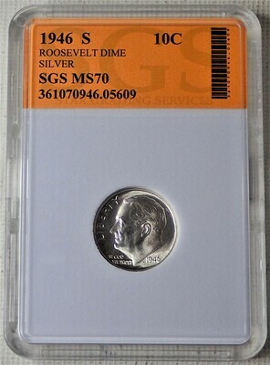1946 S ROOSEVELT DIME (SILVER)  SGS05609