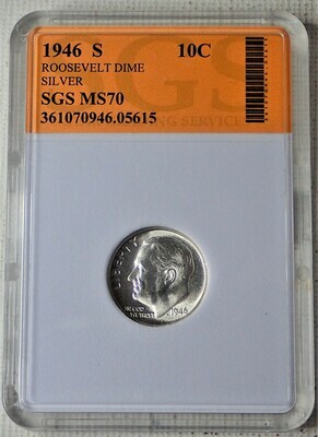 1946 S ROOSEVELT DIME (SILVER)  SGS05615