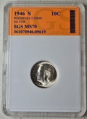 1946 S ROOSEVELT DIME (SILVER)  SGS05619
