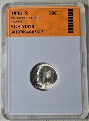 1946 S ROOSEVELT DIME (SILVER)  SGS05613