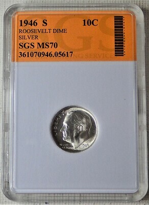 1946 S ROOSEVELT DIME (SILVER)  SGS05617