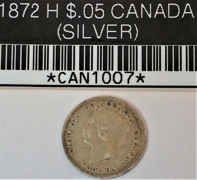 1872 H $.05 CANADA (SILVER) CAN1007