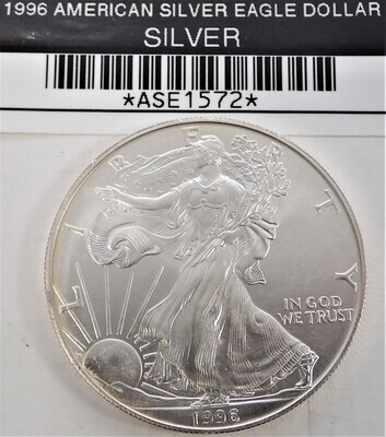 1996 $1 AMERICAN SILVER EAGLE ASE1572