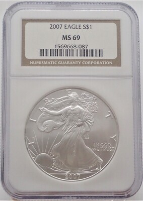 2007  $1 SILVER AMERICAN EAGLE NGC MS69 1569668 087