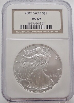 2007  $1 SILVER AMERICAN EAGLE NGC MS69 1557650 361