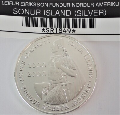 Iceland - 2000 - Leif Ericson - Silver 1000 Kronur LEIFUR EIRIKSSON FUNDUR NORDUR AMERIKU SONUR ISLAND (SILVER) SR1849