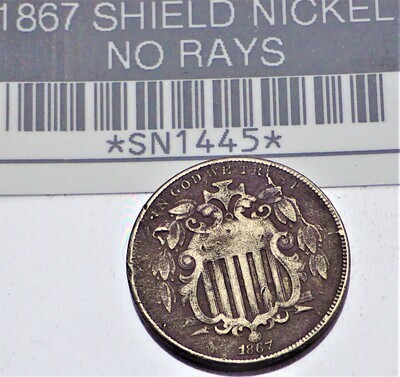 1867 SHIELD NICKEL SN1445