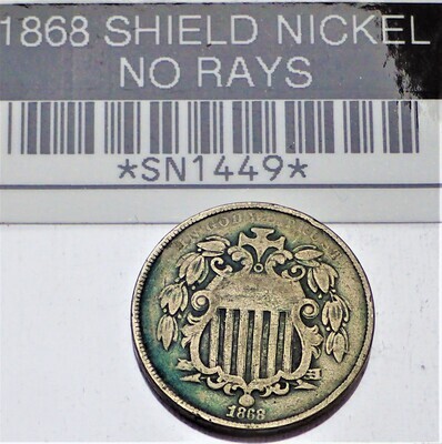 1868 SHIELD NICKEL SN1449
