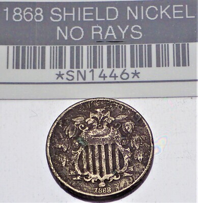 1868 SHIELD NICKEL SN1446