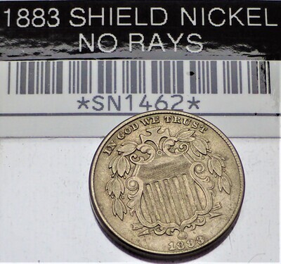 1883 SHIELD NICKEL SN1462