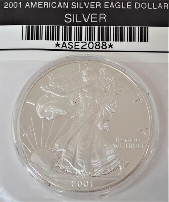 2001 W AMERICAN EAGLE SILVER PROOF ASE2088