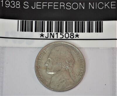 1938 S JEFFERSON NICKEL JN1508