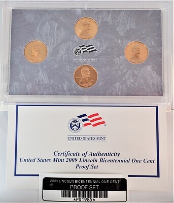 2009 LINCOLN BICENTENNIAL ONE CENT PROOF SET PS1985