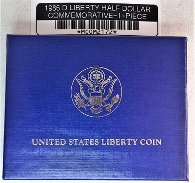 1986 D LIBERTY HALF DOLLAR COMMEMORATIVE-1 PIECE MCOM2172