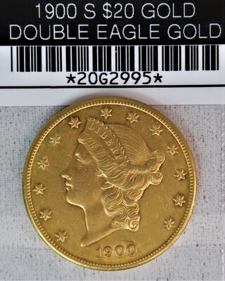 1900 S $20 GOLD DOUBLE EAGLE GOLD
