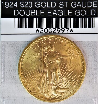 1924 $20 GOLD ST GAUDENS DOUBLE EAGLE GOLD