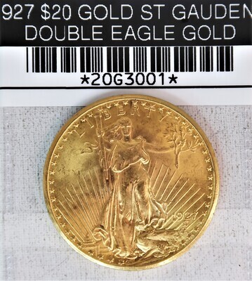1927 $20 GOLD ST GAUDENS DOUBLE EAGLE GOLD