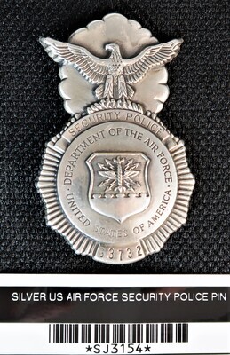 SILVER US AIR FORCE SECURITY POLICE PIN