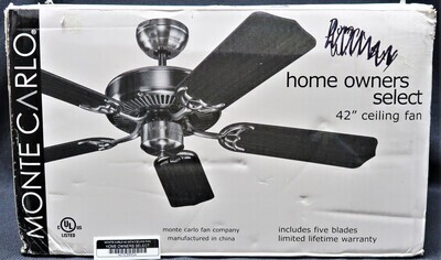 MONTE CARLO 42 INCH CEILING FAN HOME OWNERS SELECT