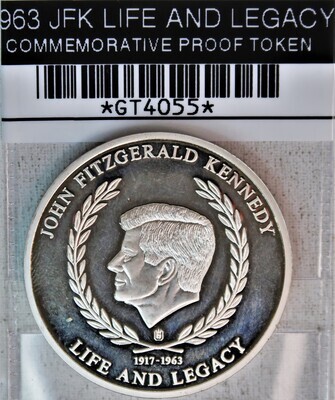 1963 JFK LIFE AND LEGACY COMMEMORATIVE PROOF TOKEN