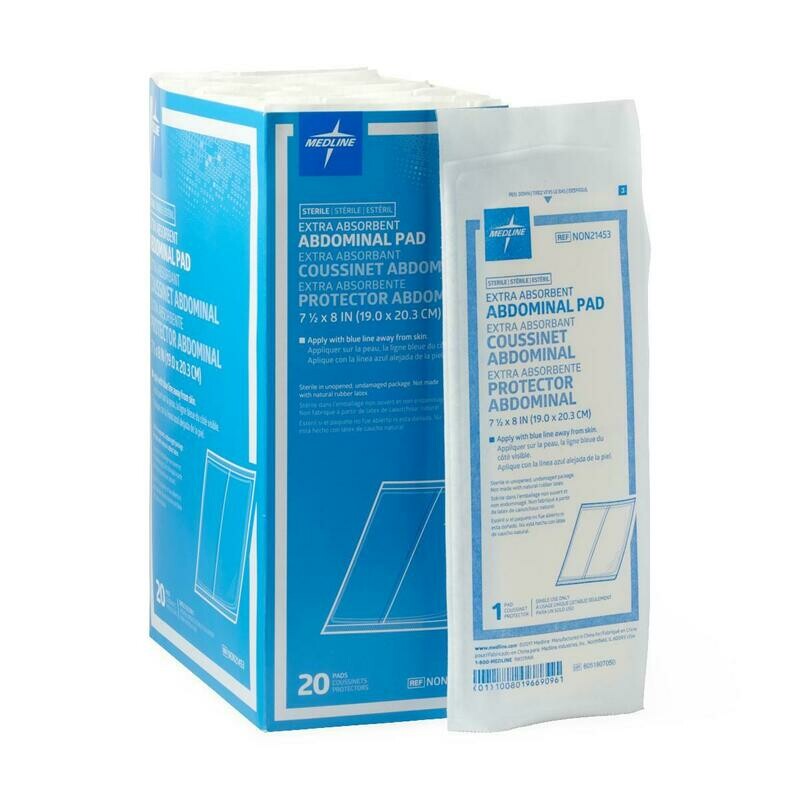 STERILE ABDOMINAL PAD 5" X 9", 25/ BOX