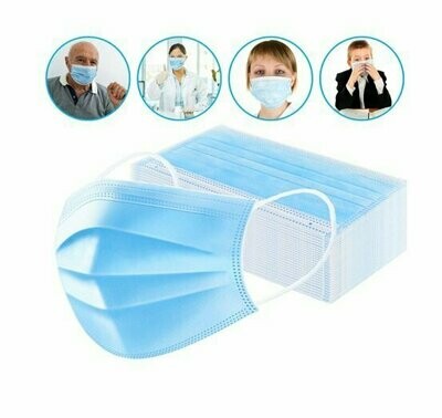 3 Ply Disposable Dust Mask, Box of 50
