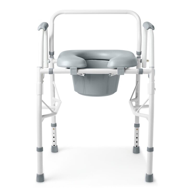 STEEL COMMODE W/ PADDED SEAT