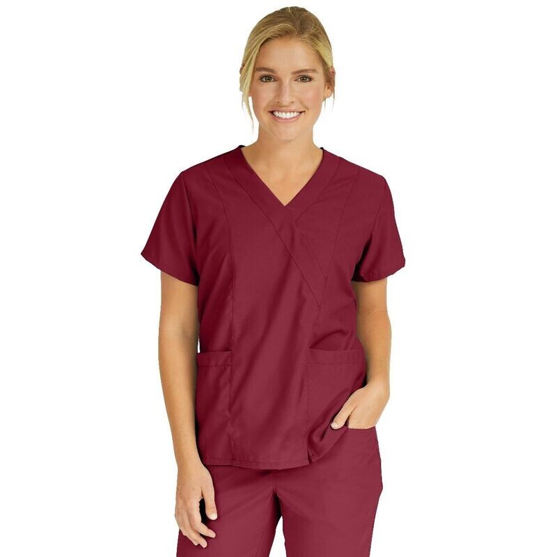 WOMEN'S MOCK-WRAP TUNIC SCRUB