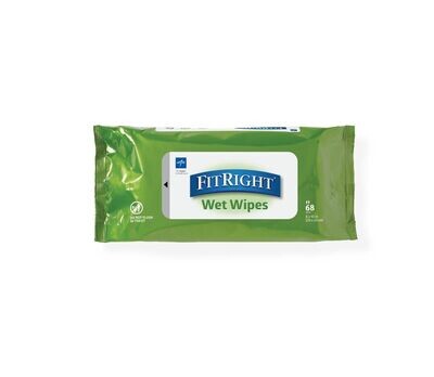 FITRIGHT ALOE SCENTED WET WIPES, 68/PK