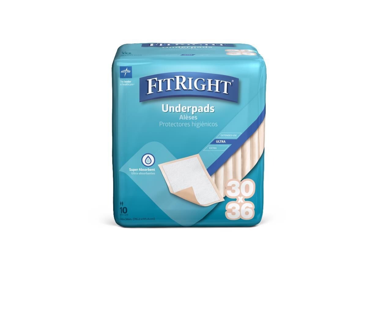 FITRIGHT UNDERPADS, HEAVY ABSOBENCY, 30" X 36", 100/CS