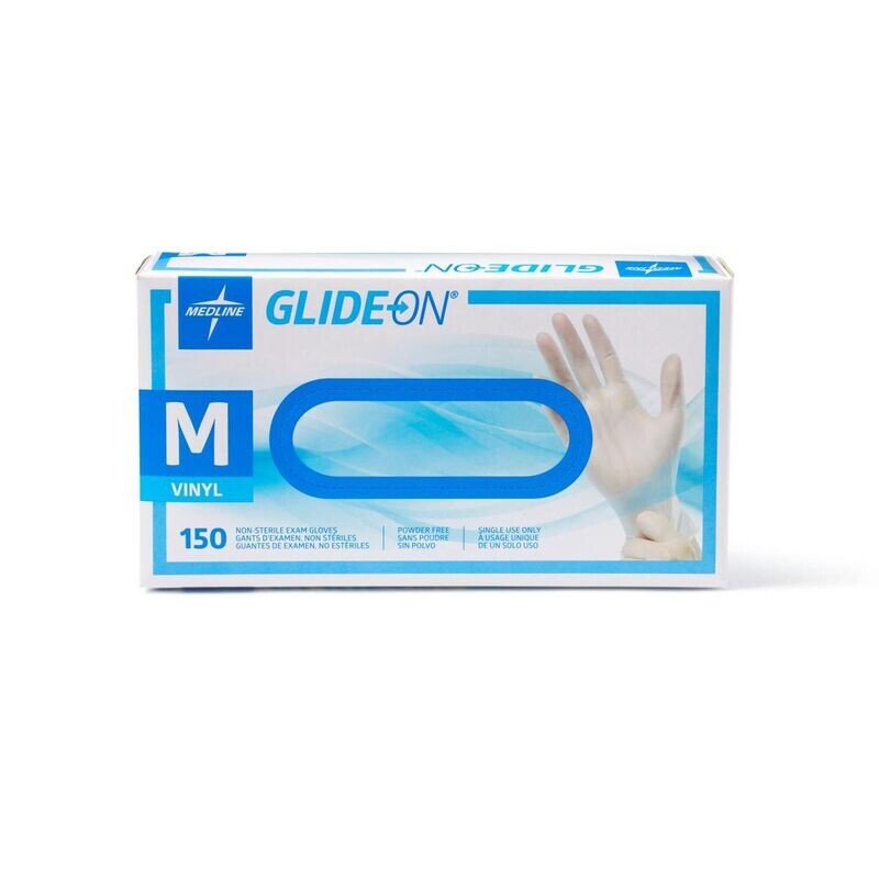 GLIDE-ON VYNIL EXAM GLOVES, POWDER-FREE