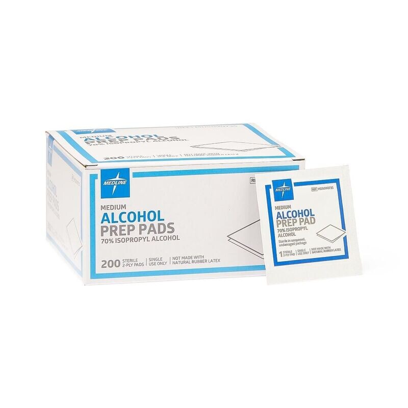 ALCOHOL PREP PADS, 200/PACK