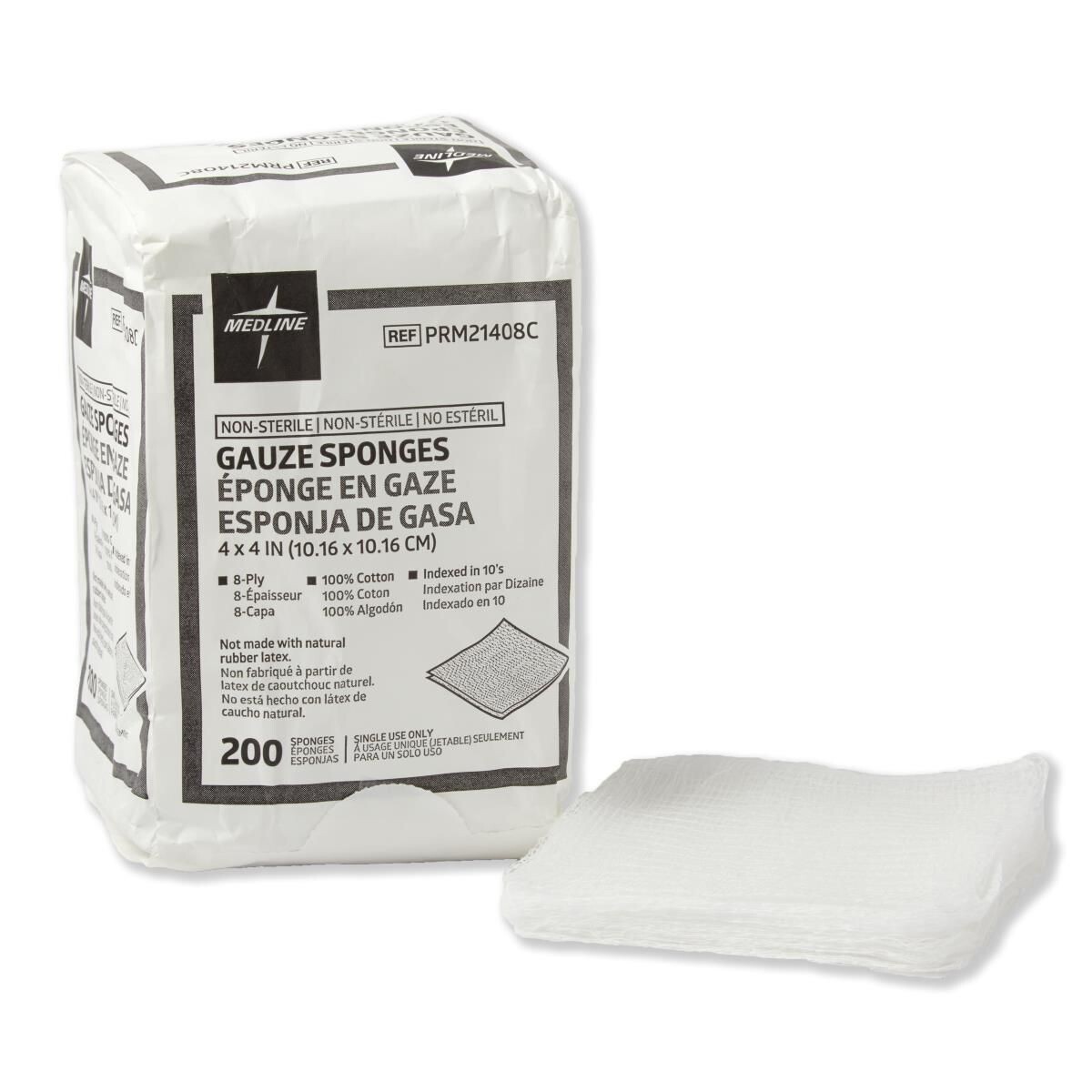 NON-STERILE GAUZE SPONGES, 12-PLY,  200/PK