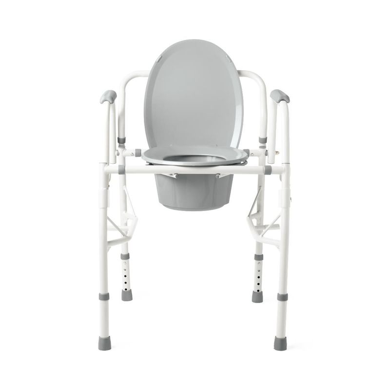 STEEL DROP ARM COMMODE