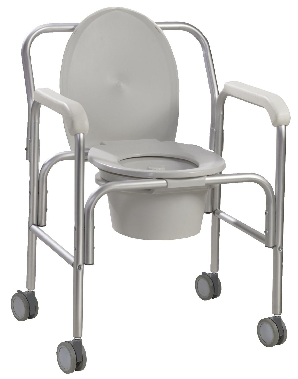 DLX ALUMINUM WHEELED COMMODE