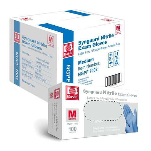 SYNGUARD NITRILE EXAM GLOVES, POWDER-FREE
