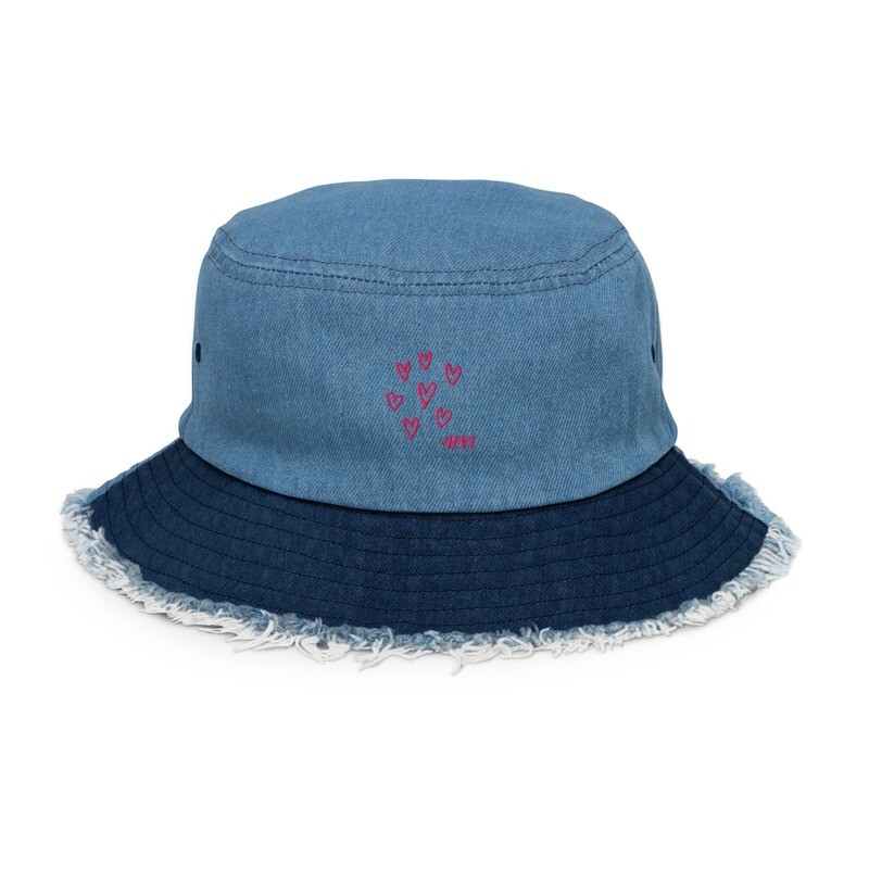 HVI Distressed 2 Panel denim bucket hat
