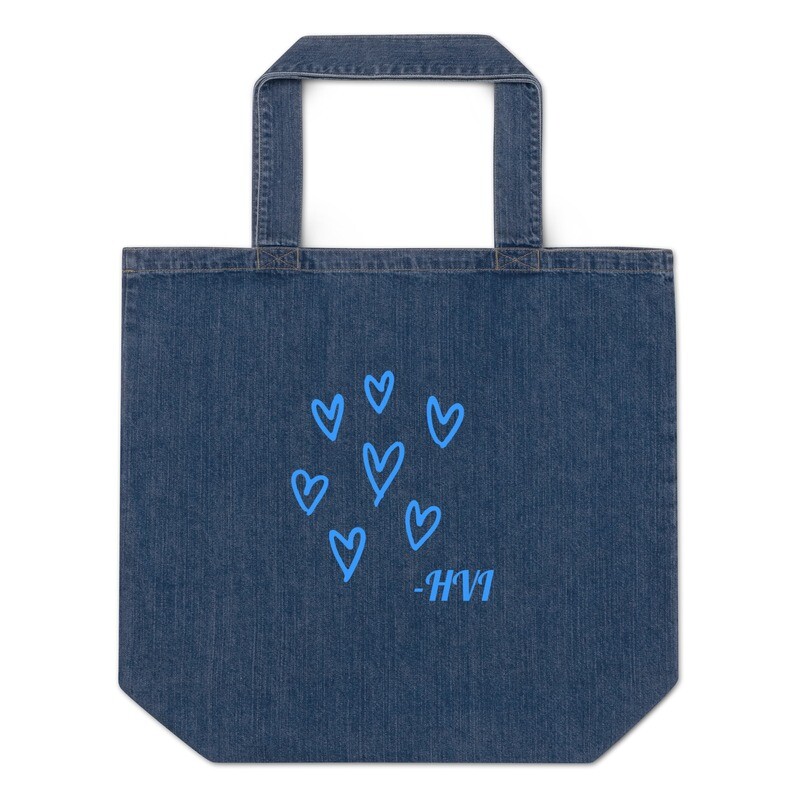 Organic denim tote bag