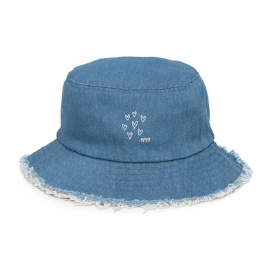 HVI Distressed Denim Bucket Hat