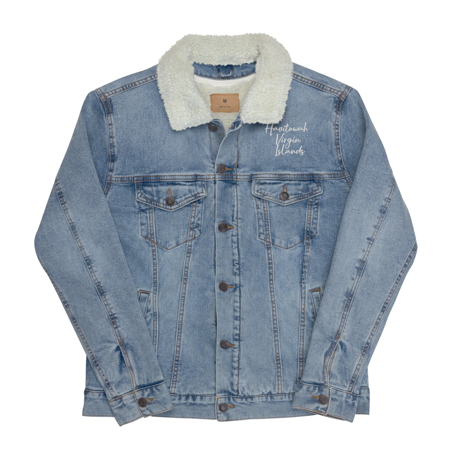 Havitowah Virgin Islands Unisex denim sherpa jacket