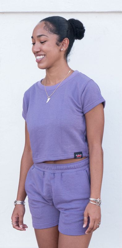 Lavender Crop Top Set
