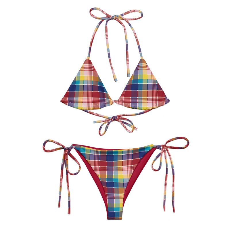 Madras two piece bathing suit