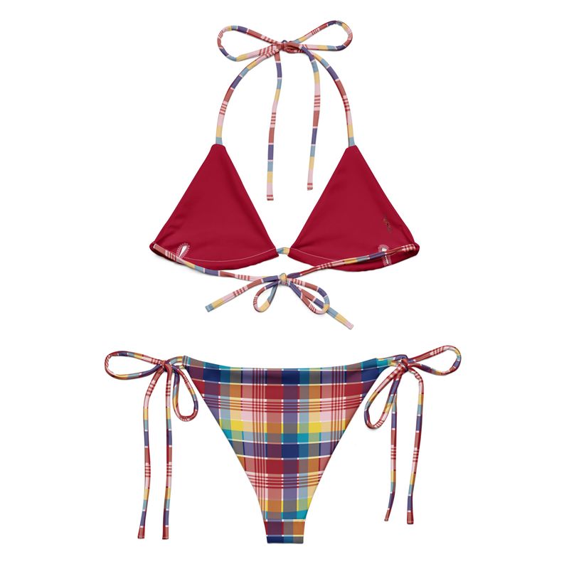Madras two piece bathing suit