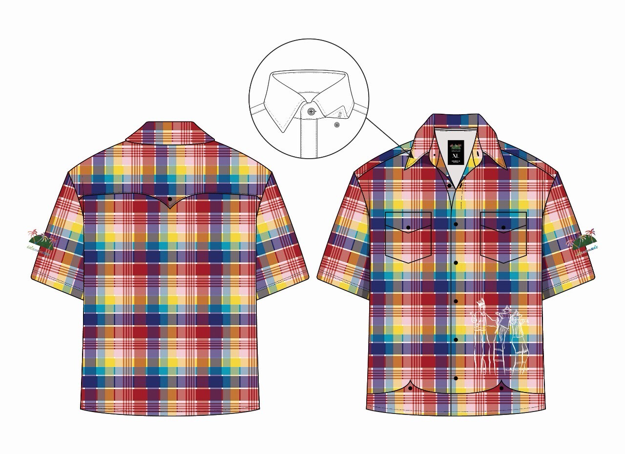 Madras Collared Button