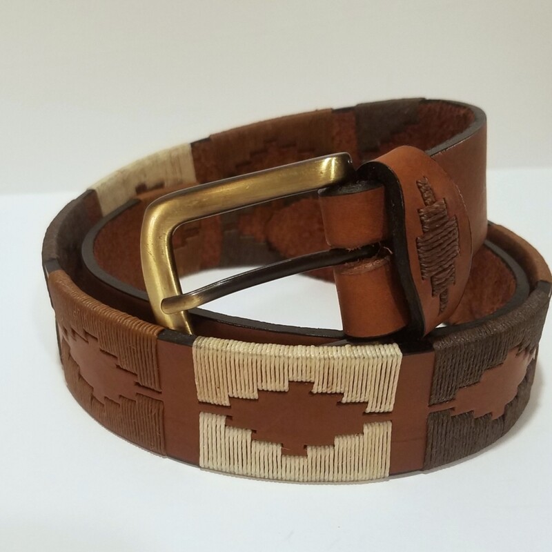 Leather stitched Polo Belt Suelo 85CM (30-32&quot;)