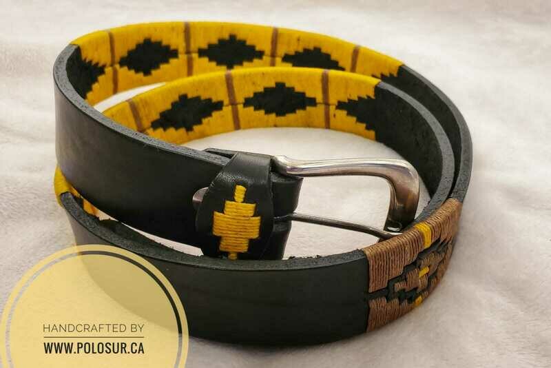 Leather stitched Polo Belt Terra 100CM (36-38&quot;)