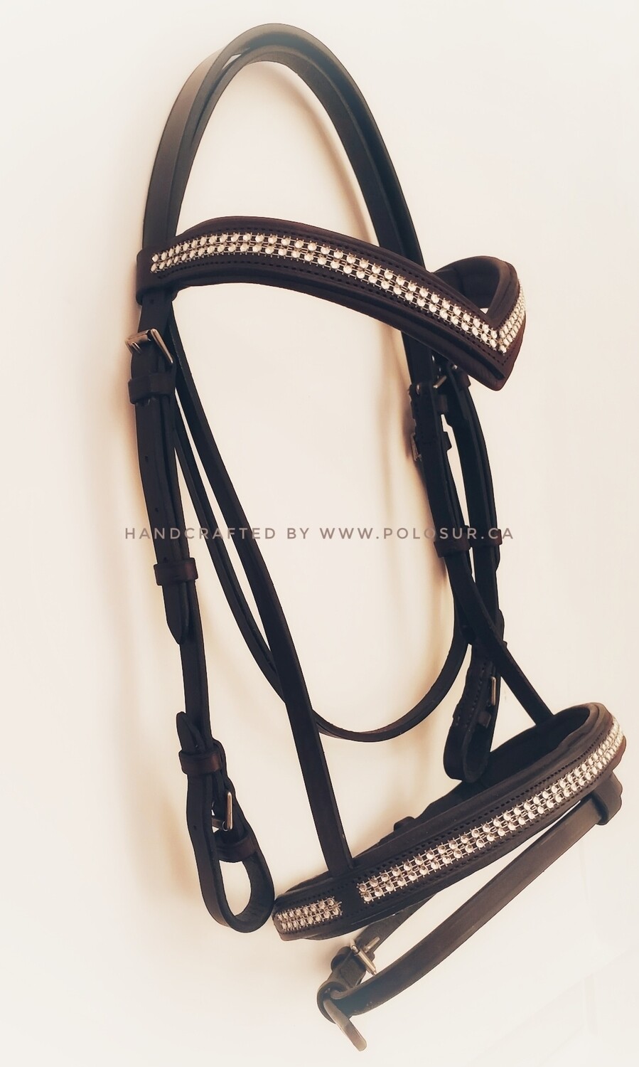 Lucy Espresso Bridle with matching reins.