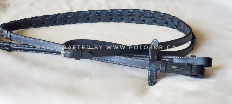 Split Laced Reins Black